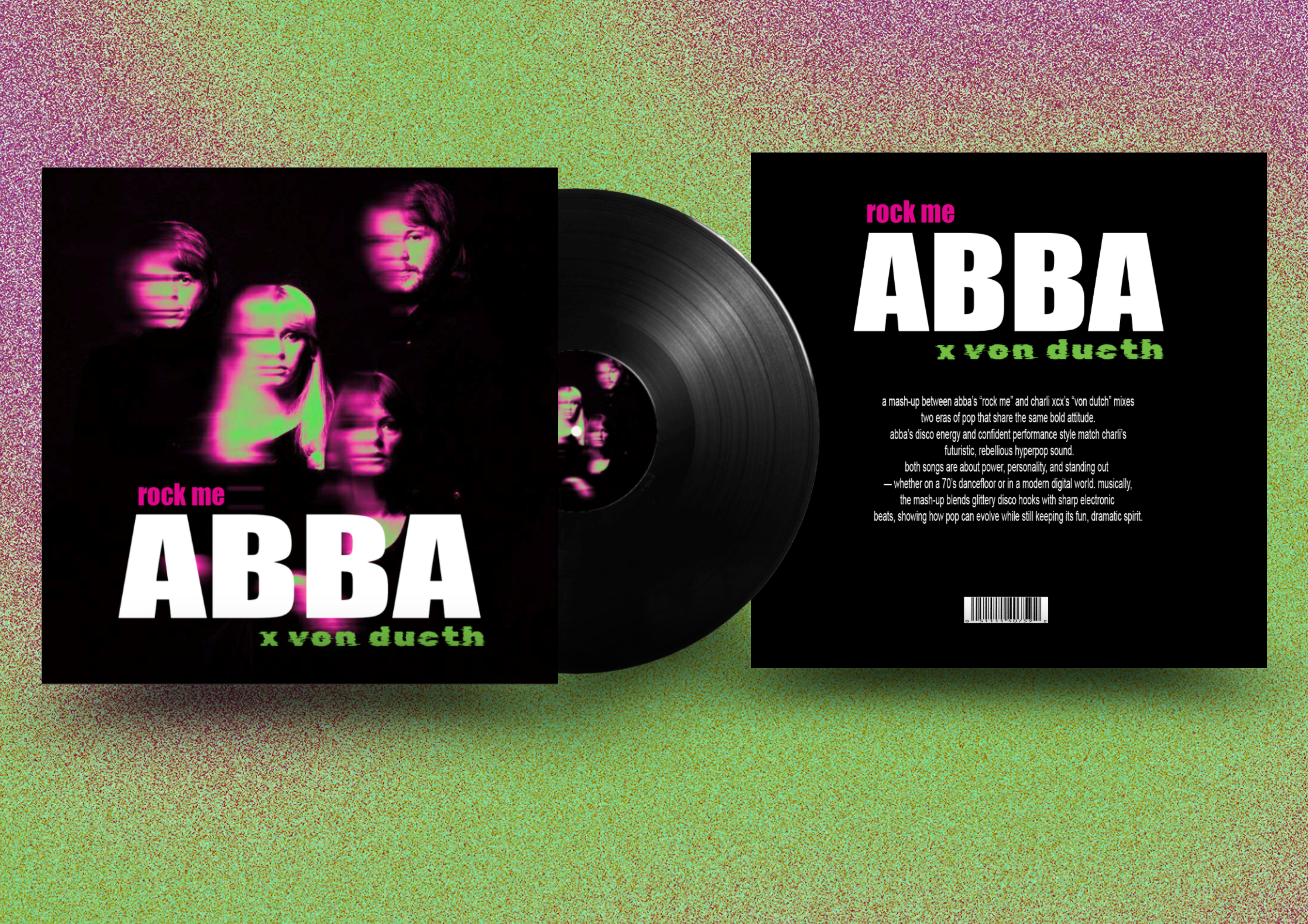 Det færdige vinyl-design til ABBA × Charli XCX
